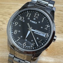 Timex Indiglo Quartz Watch Men 30m Silver Black Military Dial Analog New... - £19.97 GBP