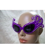 Purple Silver Dame Costume Glasses Retro Scroll Cat Eye Edna Face Furnit... - $18.18 CAD