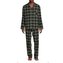 Hanes Men&#39;s Multicolor Plaid 100% Cotton Flannel Pajama Set Green Size Small - £14.93 GBP