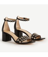 Ann Taylor Mika Grommet Block Heel Sandals Black Size 7.5 - $70.00