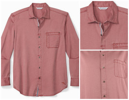 Tommy Bahama Tahitian Twilly Long Sleeve Shirt Mens 4XLB Cherry Stone Re... - £44.38 GBP