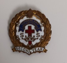Vintage Little System Cross &amp; Crown Enamel and Gold Methodist Sunday Sch... - $8.88