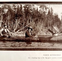 Baron Rothschild Moose Hunting Hudson Bay 1906 Photo Plate Printing DWAA21 - £27.81 GBP