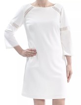 NWT Women’s Adrianna Papell Knit Crepe LACE Trimmed Sheath Dress Ivory Size 4M - £19.50 GBP
