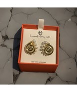House Of Harlow 1960 Gold Tone Swirl &amp; Round White Faux Pearl Stud Earrings - $24.99