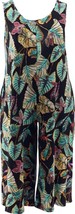 Attitudes by Renee Como Black Tropical Print Sleeveless Jumpsuit Size XXS NIP - £35.88 GBP
