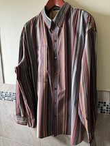 COOGI Plum Rust Gray Striped Sport Shirt Cotton SZ 4XL NWOT - $2,380.51 MXN