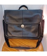 Dell Black Pebbled Leather Executive Laptop Briefcase with Shoulder Stra... - $27.71