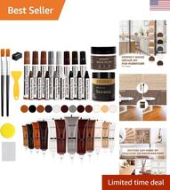 Wood Furniture Repair Kit -12 Wood Fillers with Wood Putty and Touch Up ... - $39.80