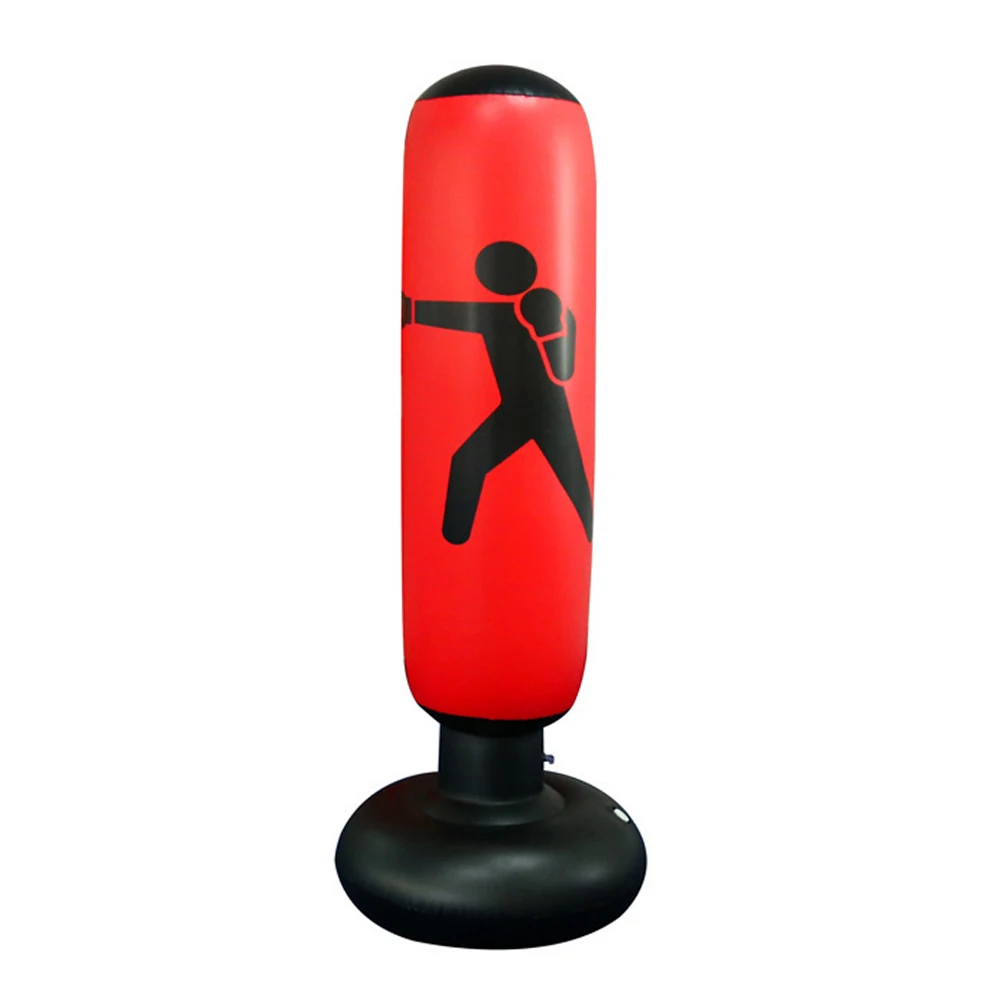 160cm Boxing Punching Bag Inflatable Free-Stand Tumbler Muay Thai Training Press - £118.11 GBP