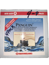 Marineland Rite Size A Penguin Power Aquarium Filter Cartridges 4 Count New - $11.76