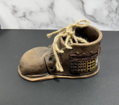 Brown Ceramic Porcelain Shoe Souvenir Warsaw Poland Warszawa - $129.76 MXN
