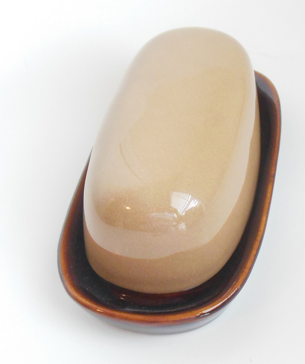 Image 1 of Sango Nova Brown Dishwasher and Microwave Safe Butter Dish Stoneware Number 4933
