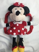 Disney Minnie Mouse Red Polka Dot Dress Full Body 14&quot; Plush Backpack - $15.12