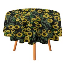 Colorful Sunflowers Tablecloth Round Kitchen Dining for Table Cover Deco... - £12.73 GBP+