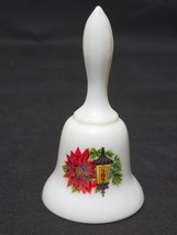 Vintage WESTMORELAND 5.25&quot; Glass Bell Hand Painted Lamp &amp; Flower On Milk... - $10.87