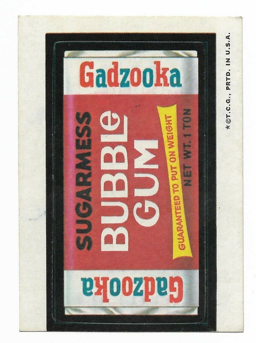 Wacky Packages 1973 2nd ser. Gadzooka Sugarmess Gum tan back Bazooka Parody  - $11.99