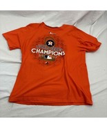 Houston Astros T Shirt Mens 2017 World Series Champions Graphic Tee Orange - $16.83