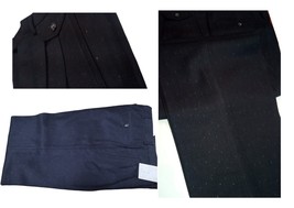Men&#39;s Trousers Pure Wool Winter Pinces Black &#39;Starlight&#39; Size 44 &amp; 52 Leg Wide - £50.97 GBP