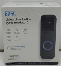 Blink Video Doorbell + Sync Module 2 | Two-year battery life, Two-way au... - $59.99