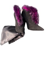 RRP 570€, Ginamrco Lorenzi booties with real fur, EU39 - £367.14 GBP