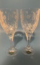 Shannon Crystal HandCut Etched Wheat Flower Stephanie Goblet Glass Lot S... - $16.63