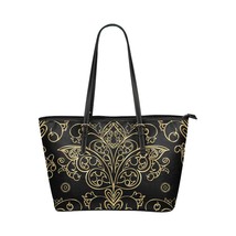 Black And Gold Vintage Butterfly Style Leather Tote Bag - £55.81 GBP