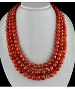 RED NATURAL CARNELIAN BEADS ROUND 3 LINE 1569 CARATS GEMSTONE IMPORTANT ... - €235,18 EUR