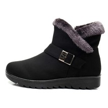 HOVINGE  Winter Women Ankle Boots New Fashion Flock Wee Platform Winter Warm Red - £29.50 GBP
