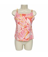 Island Escape Tankini Top 6 Orange Pink White Floral Padded Adjustable S... - €15,44 EUR