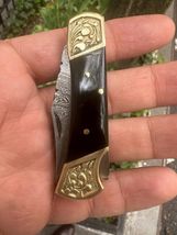 EDC FOLHING BLADE POCKET KNIFE DAMASCUS STEEL HUNTING CAMPING 246 - $18.97