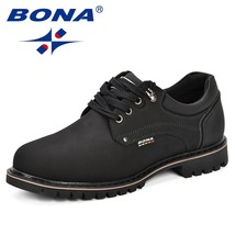 BONA Fashion Men Casual Shoes New  Autumnmen Flats Cow Split Male Oxs Men Leathe - £57.33 GBP