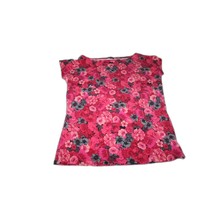 Talbots Cap Sleeve Tee Floral Design Pink Size S Small Womens T-shirt - £19.46 GBP