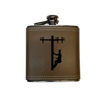 8oz/6oz Lineman Flask (PERSONALIZED, 8OZ STAINLESS STEEL) - $21.55+