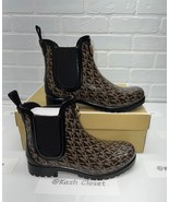 Michael Kors Sidney women&#39;s designer rain boots black brown - £79.03 GBP
