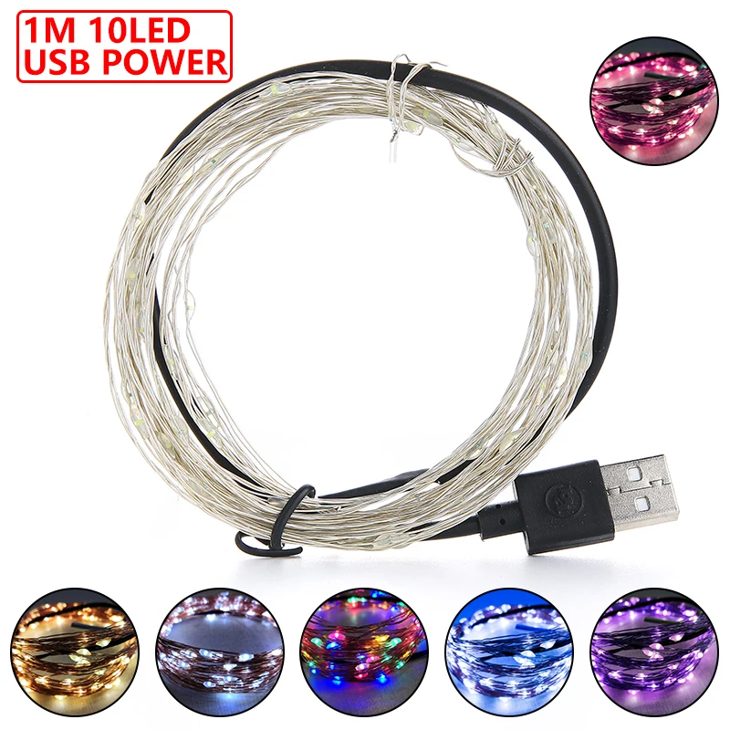 Fairy Lights Led Copper Wire String1/2/3/5/10/20M Holiday Outdoor Lamp Gar Luces - £121.04 GBP
