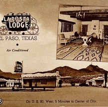 La Posta Lodge Postcard El Paso Texas AAA Hotels United Motors 1950s PCBG3A - £15.97 GBP