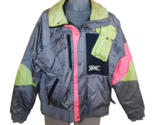 SERAC Helicopter Ski Wear Hooded Jacket 90&#39;s Colorblock Ski Bum sz 40 M - $49.46