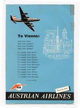 1961 Austrian Airlines Brochure Vienna Schedule Flights Events Hotels Si... - $17.82