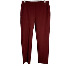 Odds On Complex Cropped Pants Leggings S Maroon Red Pockets Elastic Wais... - $27.84