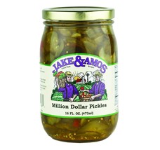 Jake &amp; Amos Million Dollar Sliced Pickles 17 Oz. (3 Jars) - £27.59 GBP