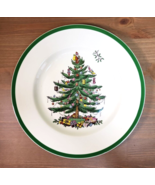 Spode Christmas Tree Dinner Plate Green Trim 10 3/4 in England S3324 Vin... - £24.78 GBP