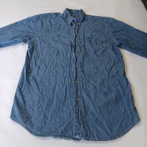 ManeX RN#104032 Men's Blue Cotton Long Sleeve Distressed Shirt Size Medium image 12