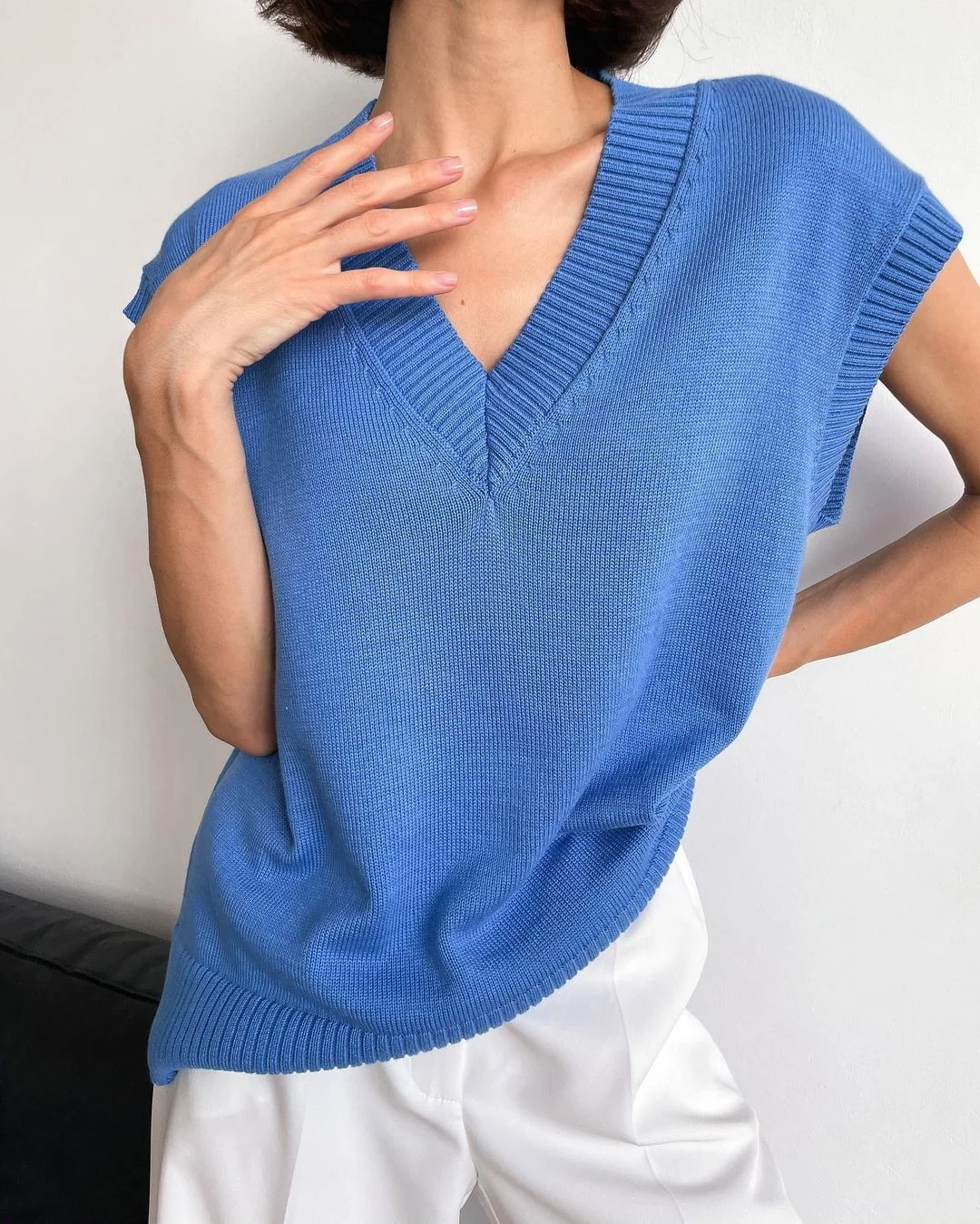 COKAGO   Vest Women V Neck Solid Pullovers Top Sleeveless Tank Tops Waistcoat Au - £105.19 GBP