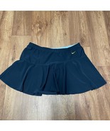 Nike Womens Solid Black Dri-Fit Tennis Skirt Size Medium Yellow Swoosh C... - £19.25 GBP