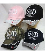God Is Good All The Time Hat Ball Cap I Love Heart Jesus Camo Christian - £15.73 GBP