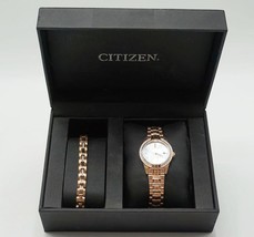 Citizen Silhouette Women&#39;s Eco-Drive Watch Set Diamond Accent Bracelet - £138.45 GBP