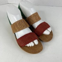 Muk Luks Womens About Time Sandals Size 7 Tropical Slip On Ankle Straps New - $19.80