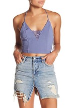 Free People Womens Crop Top Century Brami Solid Blue Size Xs OB727239 - £30.63 GBP