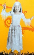 Girls Mummy White &amp; Silver Hooded Dress Halloween Costume-size 7/8 - £11.87 GBP